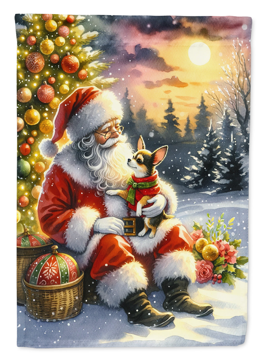 Buy this Chihuahua and Santa Claus Garden Flag