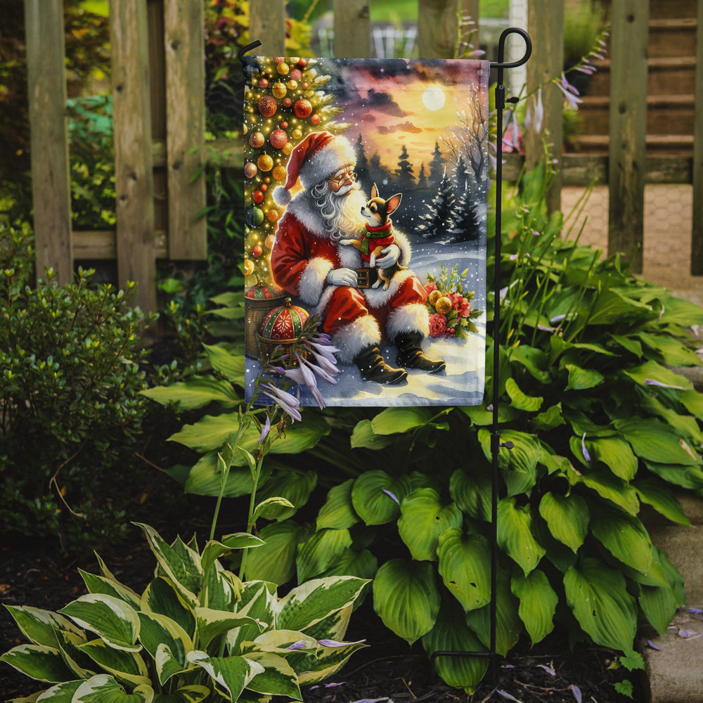 Chihuahua and Santa Claus Garden Flag