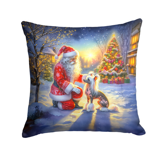 Buy this Chinese Crested and Santa Claus Throw Pillow