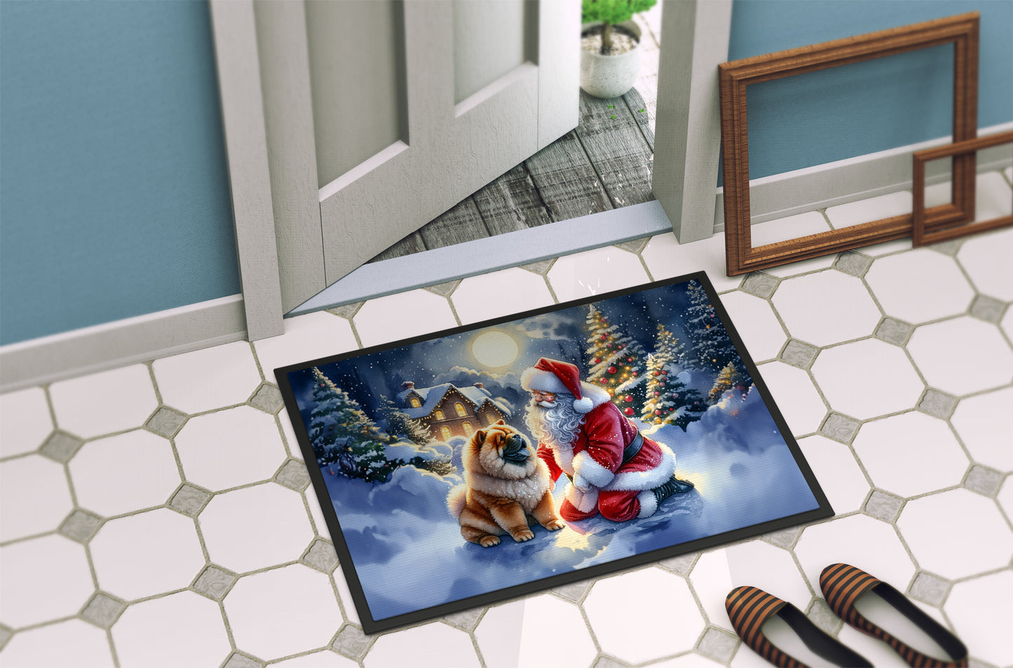 Chow Chow and Santa Claus Doormat