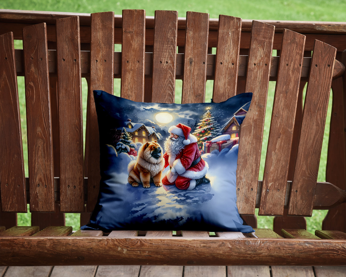 Chow Chow and Santa Claus Throw Pillow