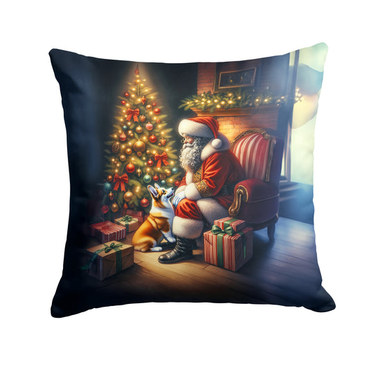 Buy this Corgi and Santa Claus Throw Pillow