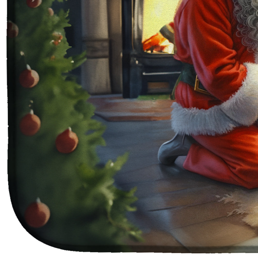 Dachshund and Santa Claus Dish Drying Mat