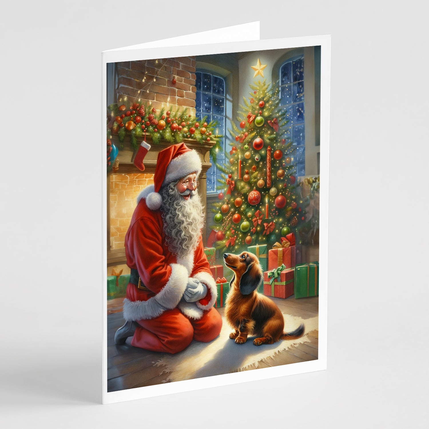 Buy this Dachshund and Santa Claus Greeting Cards Pack of 8