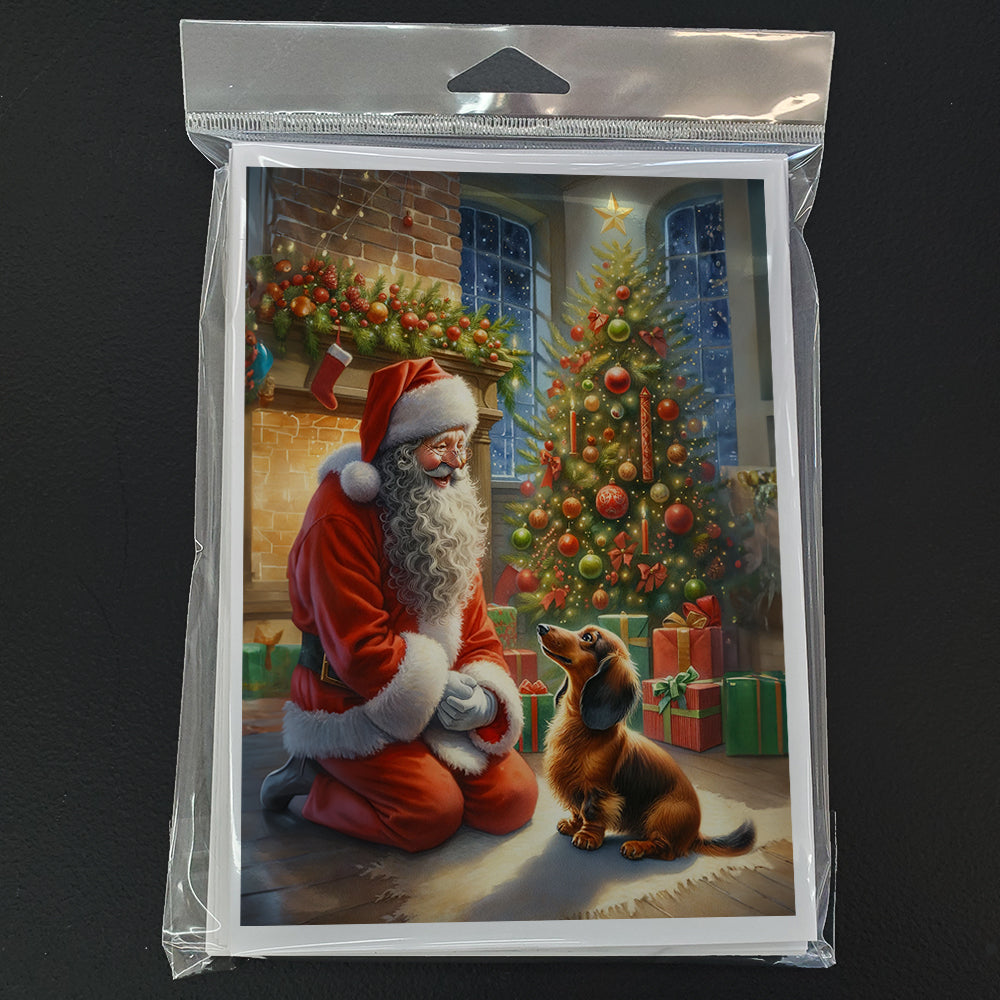 Dachshund and Santa Claus Greeting Cards Pack of 8