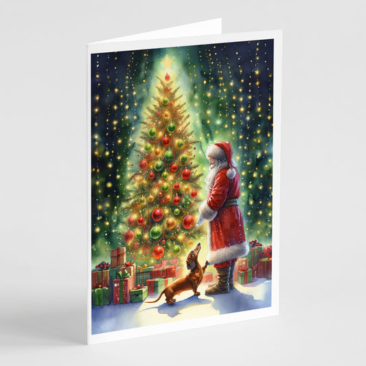 Buy this Dachshund and Santa Claus Greeting Cards Pack of 8