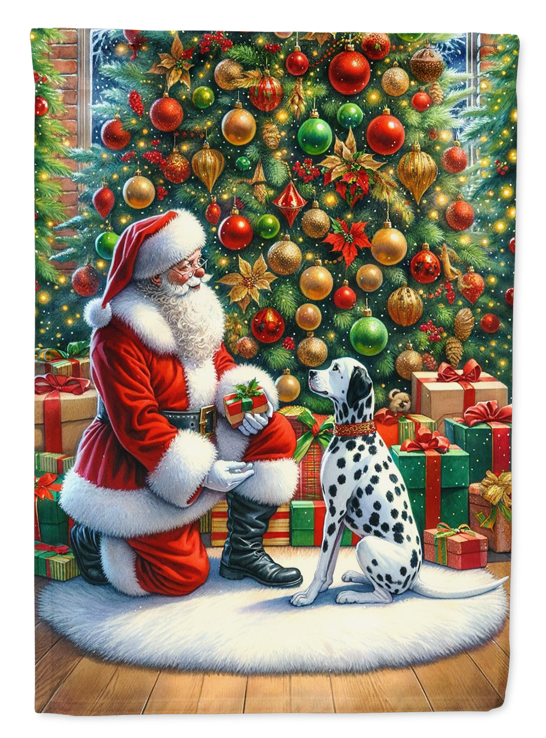 Buy this Dalmatian and Santa Claus House Flag