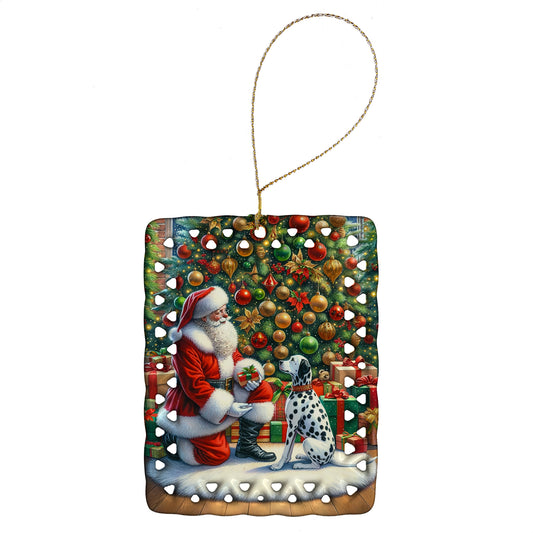 Buy this Dalmatian and Santa Claus Porcelain Ornament