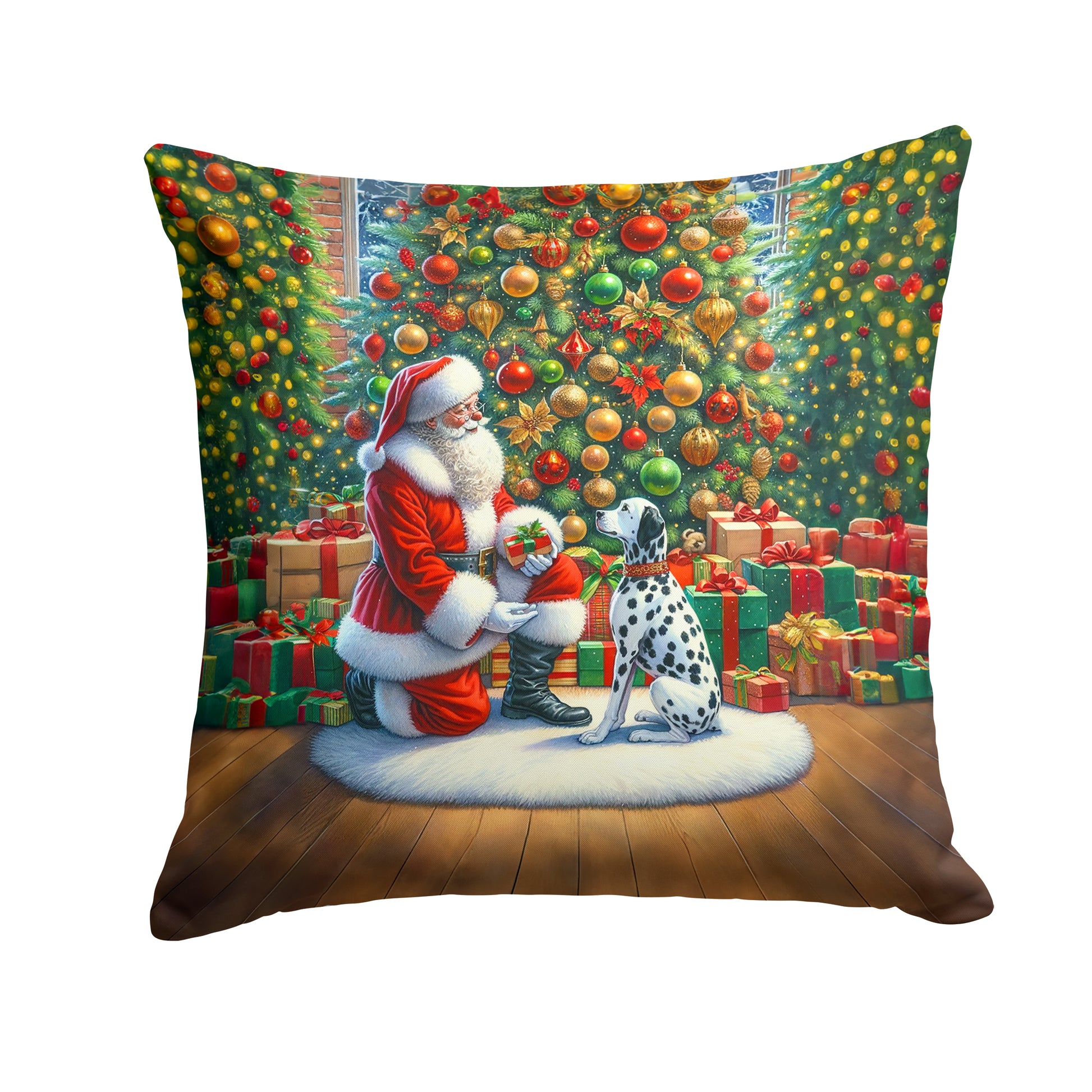 Buy this Dalmatian and Santa Claus Throw Pillow