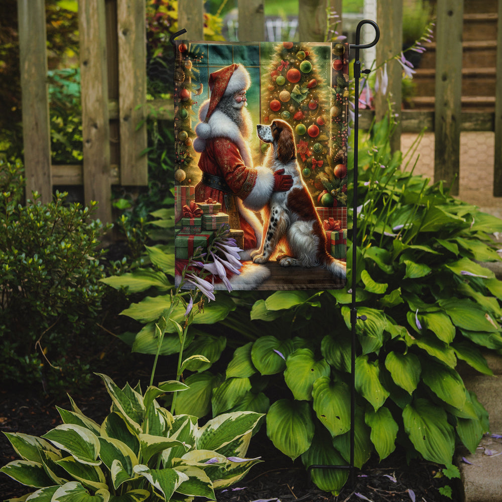 English Setter and Santa Claus Garden Flag