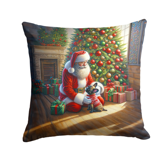 Buy this French Bulldog and Santa Claus Throw Pillow