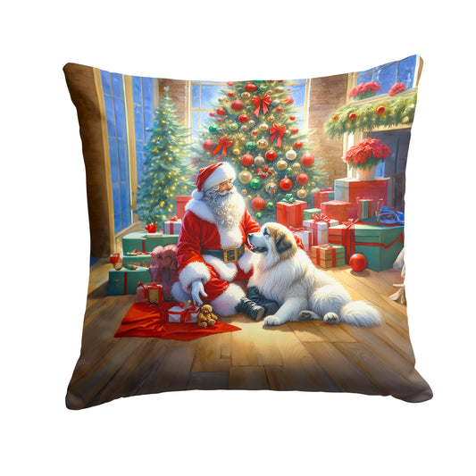 Buy this Great Pyrenees and Santa Claus Throw Pillow