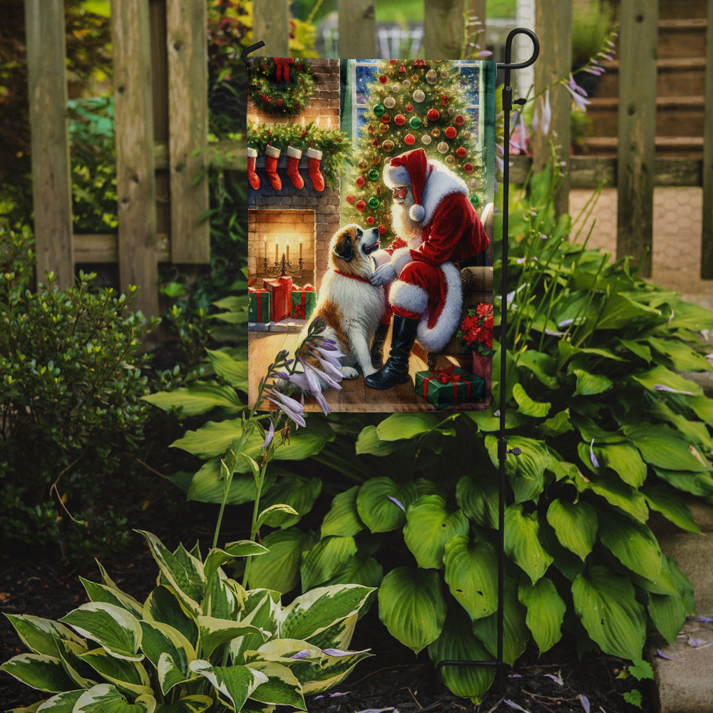 Great Pyrenees and Santa Claus Garden Flag