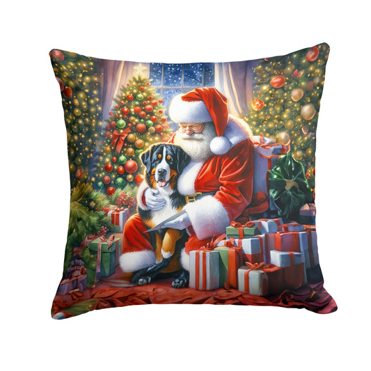 Buy this Greater Swiss Mountain Dog and Santa Claus Throw Pillow