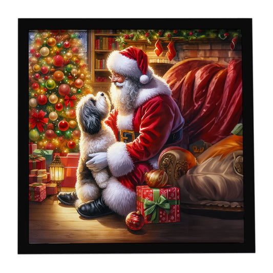 Buy this Havanese and Santa Claus Framed Metal Print