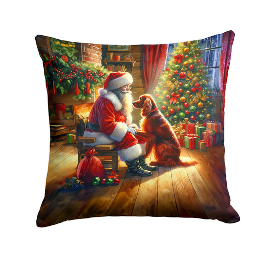 Buy this Irish Setter and Santa Claus Throw Pillow