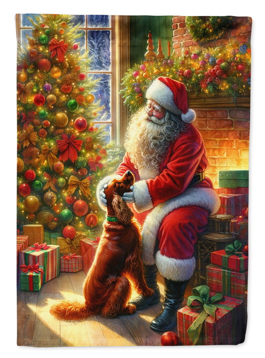 Buy this Irish Setter and Santa Claus Garden Flag