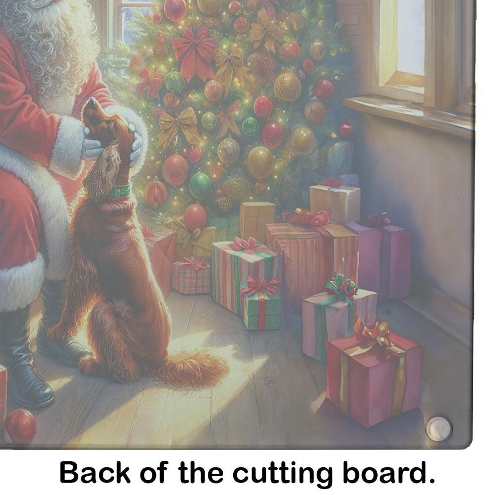 Irish Setter and Santa Claus Glass Cutting Board