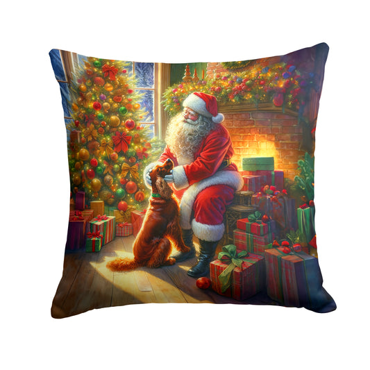 Buy this Irish Setter and Santa Claus Throw Pillow