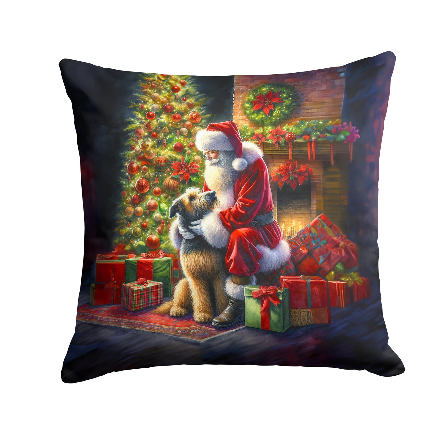 Buy this Irish Wolfhound and Santa Claus Throw Pillow