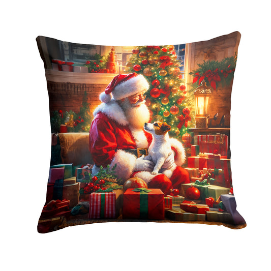 Buy this Jack Russell Terrier and Santa Claus Throw Pillow