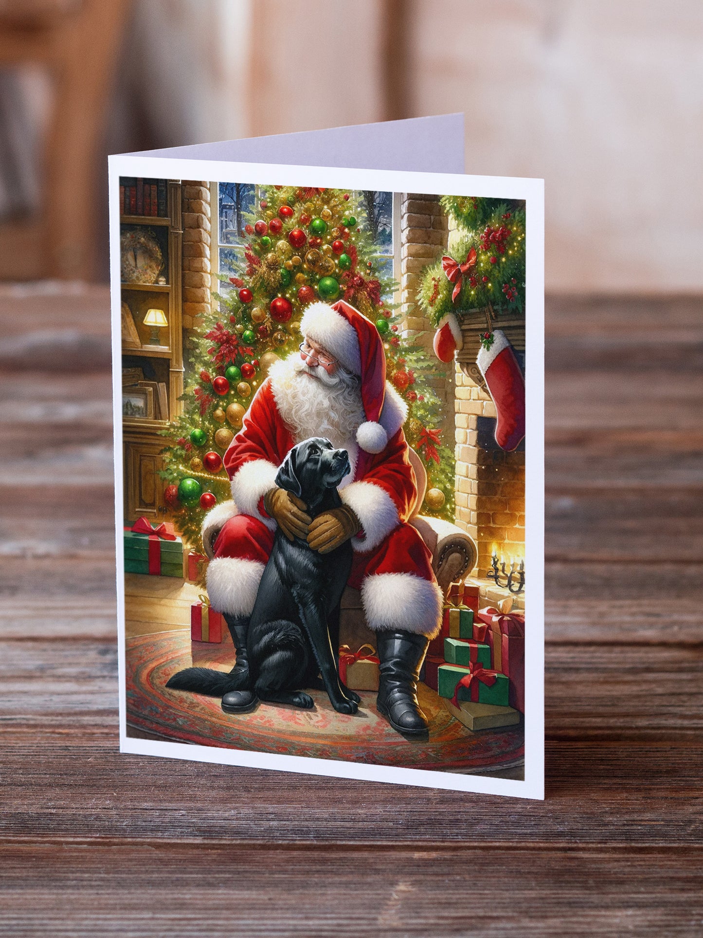 Labrador Retriever and Santa Claus Greeting Cards Pack of 8