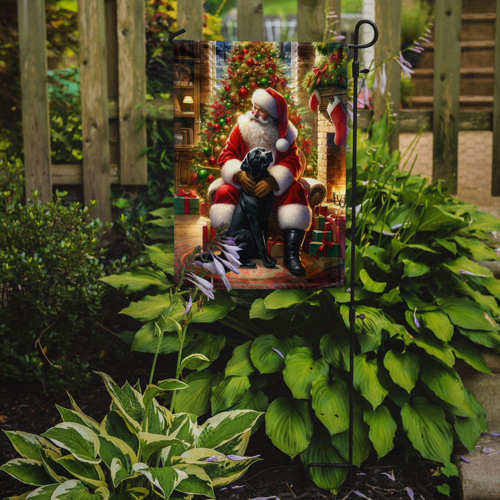 Labrador Retriever and Santa Claus Garden Flag