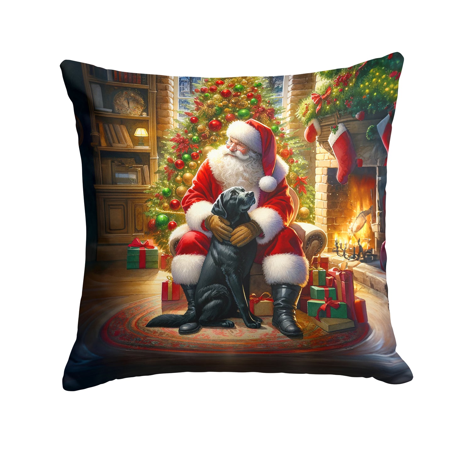 Buy this Labrador Retriever and Santa Claus Throw Pillow