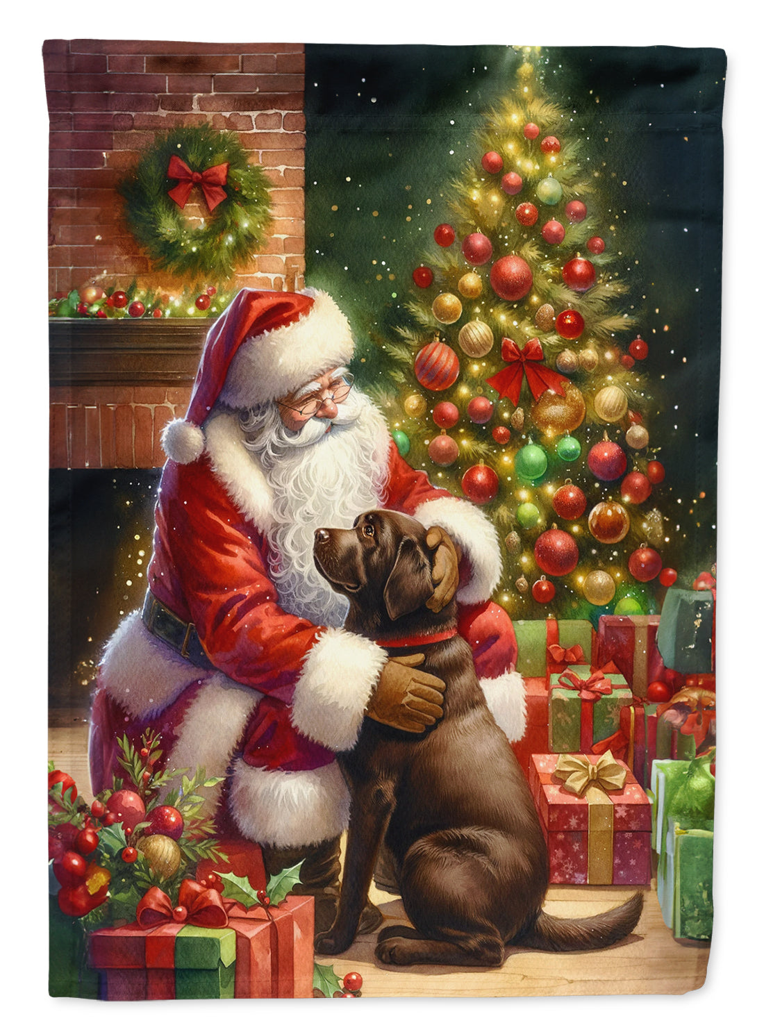 Buy this Labrador Retriever and Santa Claus Garden Flag