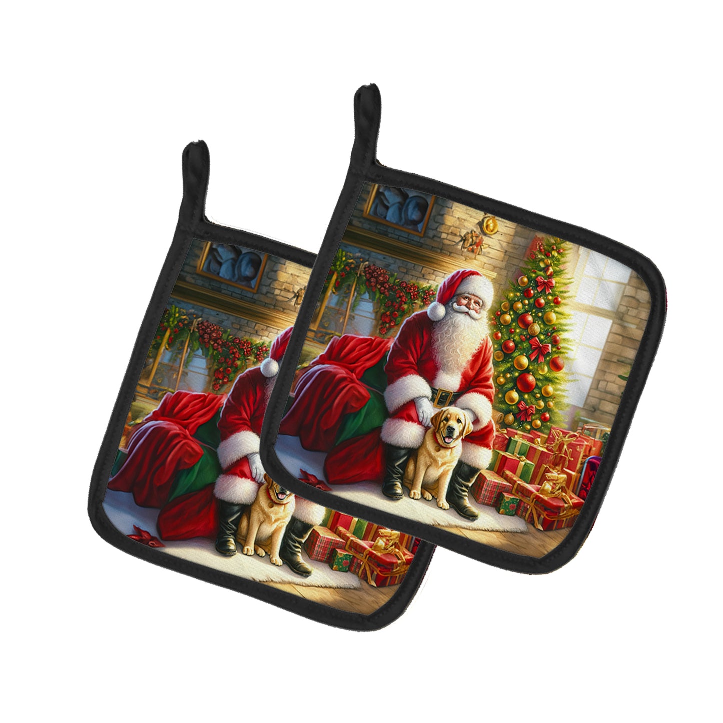 Buy this Labrador Retriever and Santa Claus Pair of Pot Holders