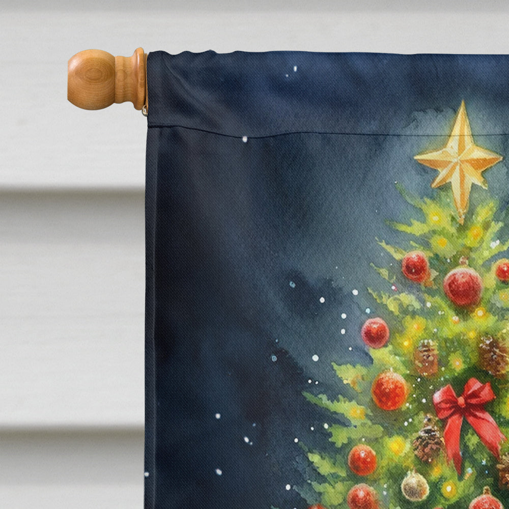 Lakeland Terrier and Santa Claus House Flag