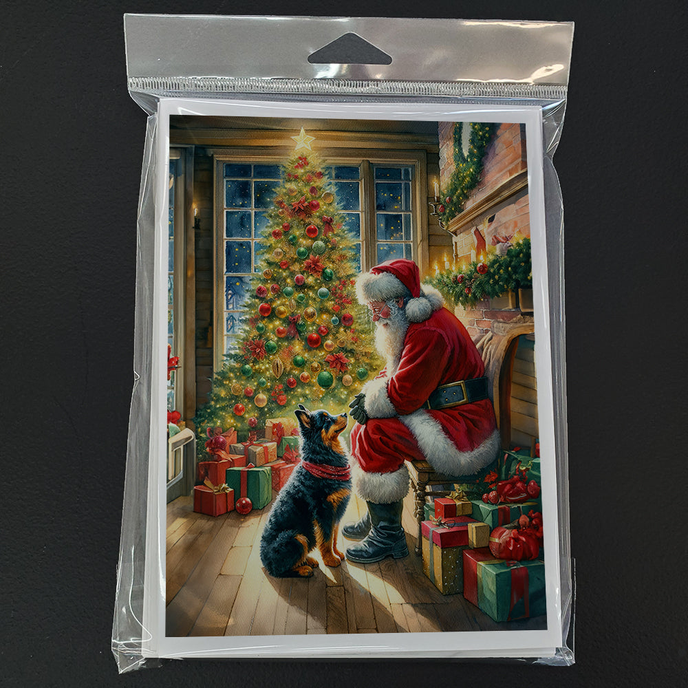 Lancashire Heeler and Santa Claus Greeting Cards Pack of 8