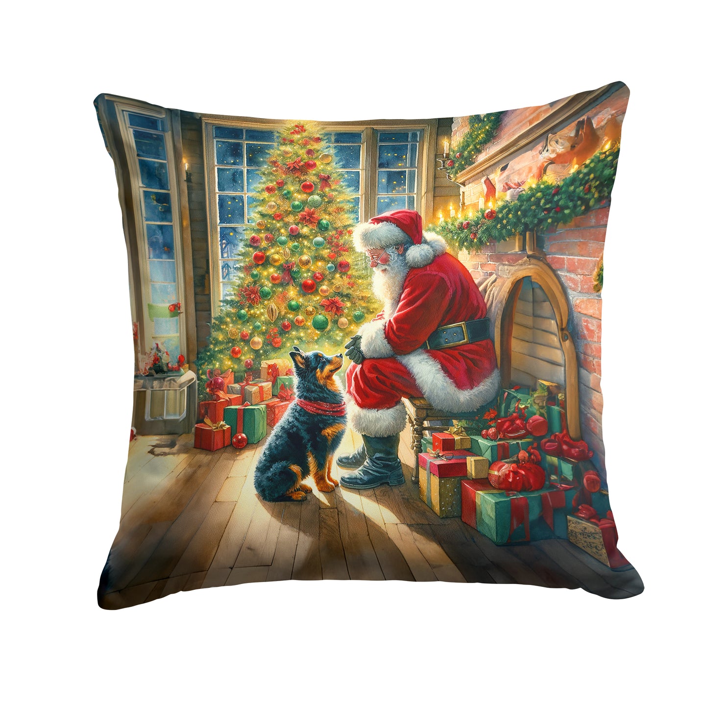 Buy this Lancashire Heeler and Santa Claus Throw Pillow