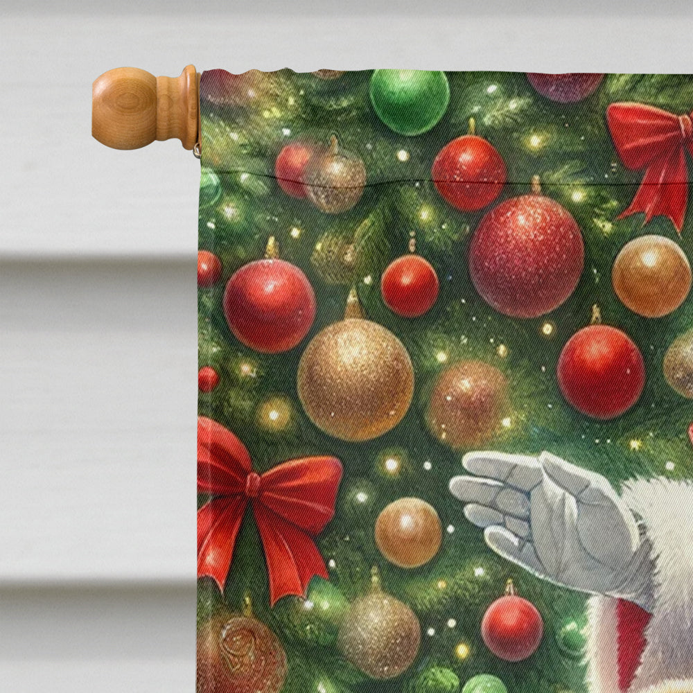 Leonberger and Santa Claus House Flag