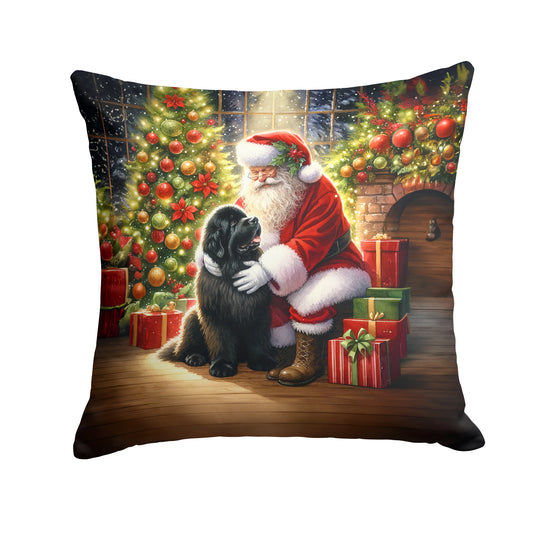 Buy this Newfoundland and Santa Claus Throw Pillow