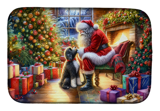 Buy this Portuguese Water Dog and Santa Claus Dish Drying Mat