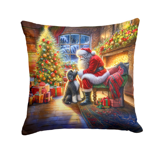 Buy this Portuguese Water Dog and Santa Claus Throw Pillow