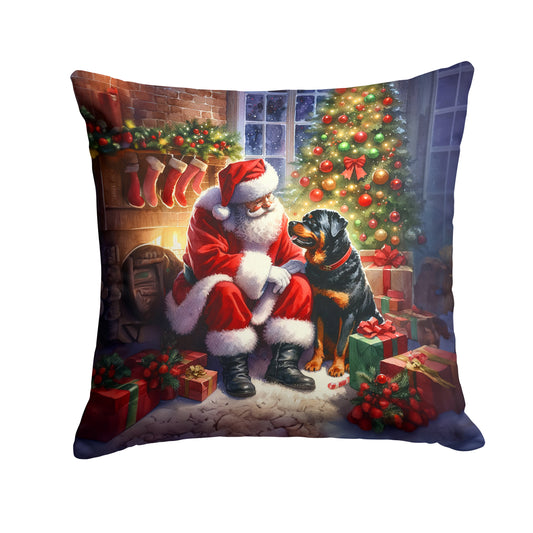 Buy this Rottweiler and Santa Claus Throw Pillow