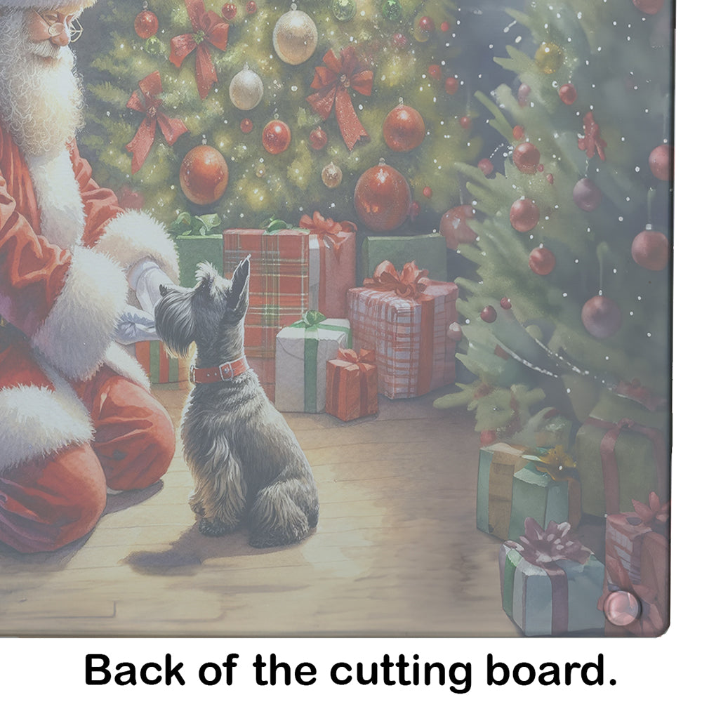 Scottish Terrier and Santa Claus Glass Cutting Board