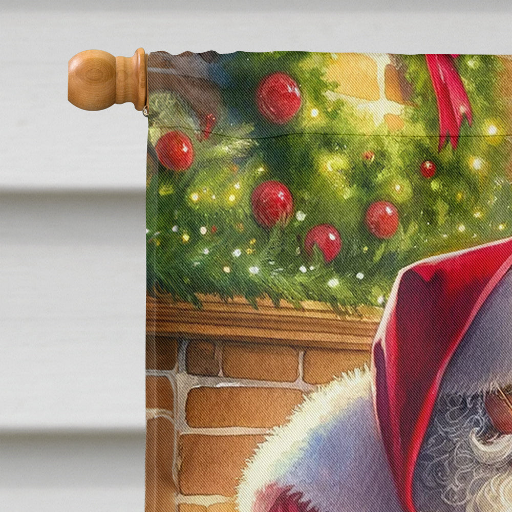 Shiba Inu and Santa Claus House Flag