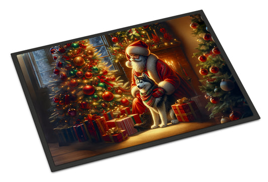 Buy this Siberian Husky and Santa Claus Doormat