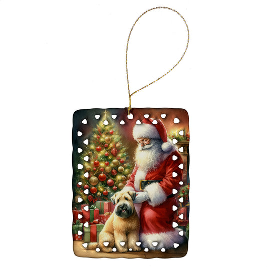 Buy this Wheaten Terrier and Santa Claus Porcelain Ornament