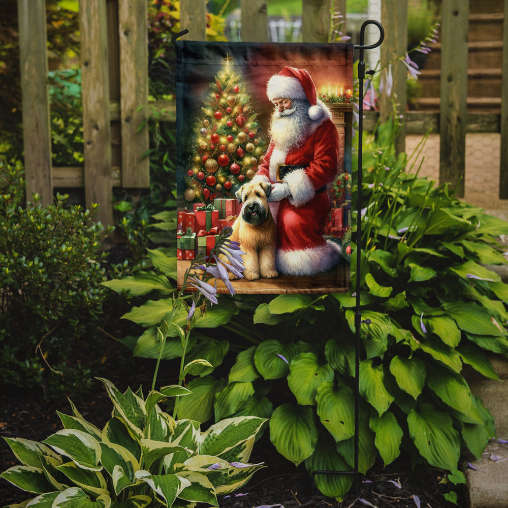 Wheaten Terrier and Santa Claus Garden Flag