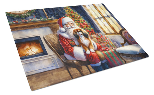 Buy this Tibetan Spaniel and Santa Claus Glass Cutting Board