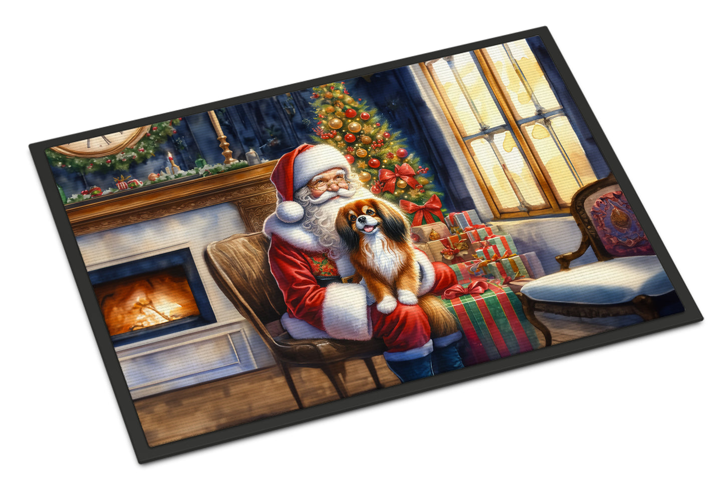 Buy this Tibetan Spaniel and Santa Claus Doormat