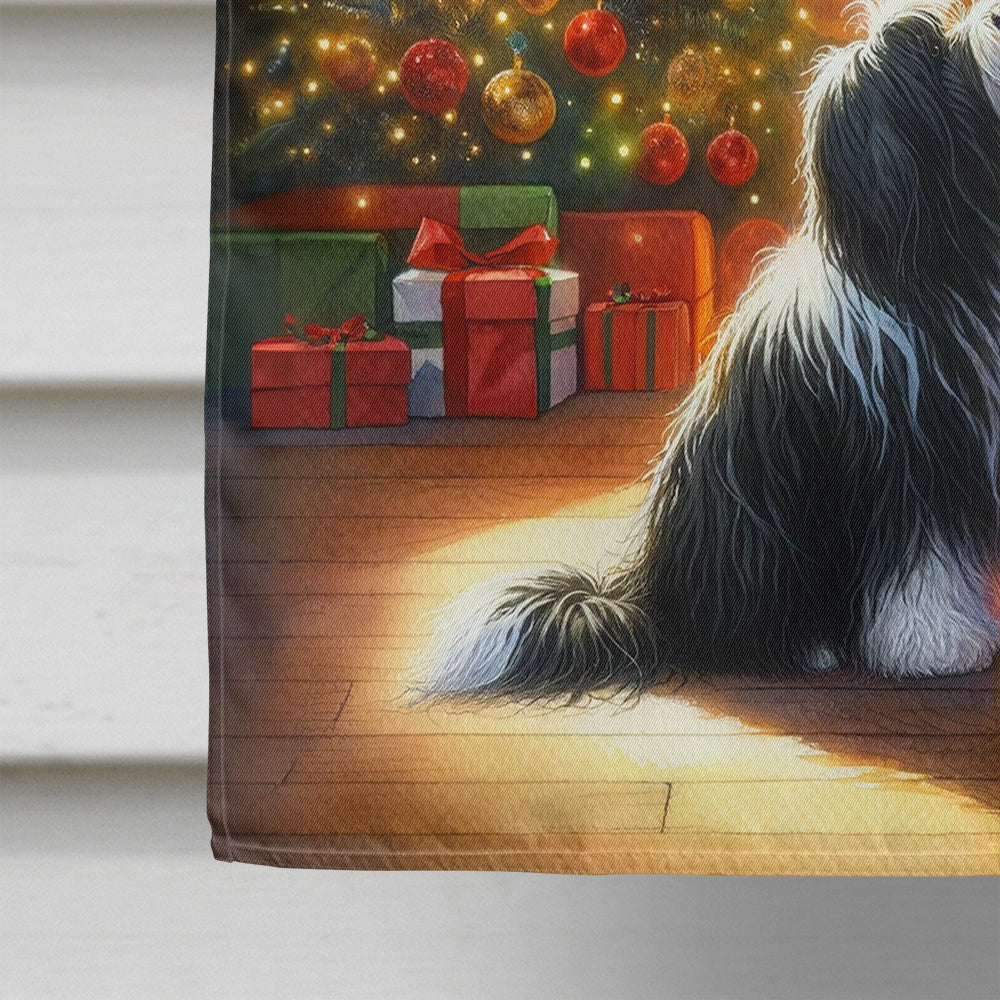 Tibetan Terrier and Santa Claus House Flag