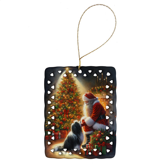 Buy this Tibetan Terrier and Santa Claus Porcelain Ornament