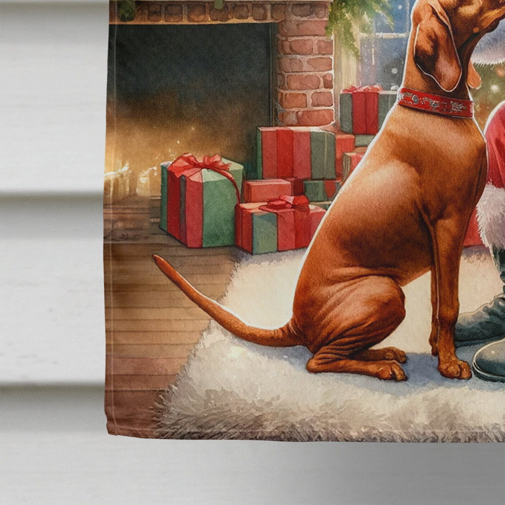 Vizsla and Santa Claus House Flag