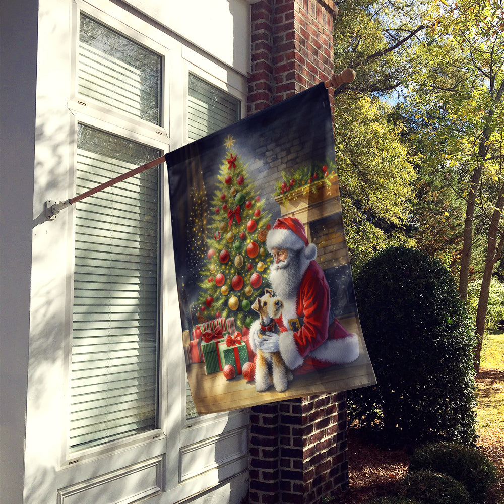 Fox Terrier and Santa Claus House Flag