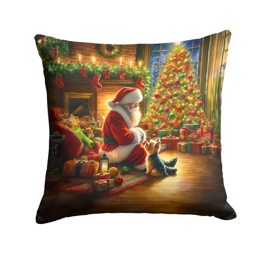 Buy this Yorkshire Terrier Yorkie and Santa Claus Throw Pillow